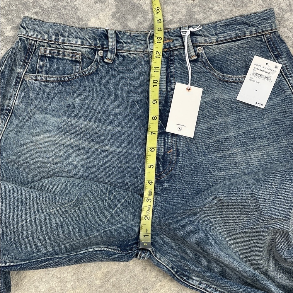 NWT Good American Good Extreme Barrel Jeans High Rise Wide Loose Indigo Sz 10 30 - Picture 12 of 15